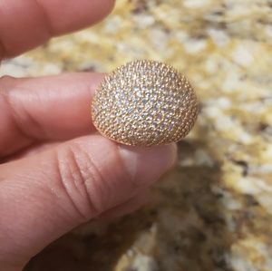 Milor Bronzo Italia Gold Rose Over Domed Pave Ring